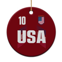 USA Soccer Sports Graphic Number 10 Jersey Style Ceramic Ornament Proud Fans Game Day Pride