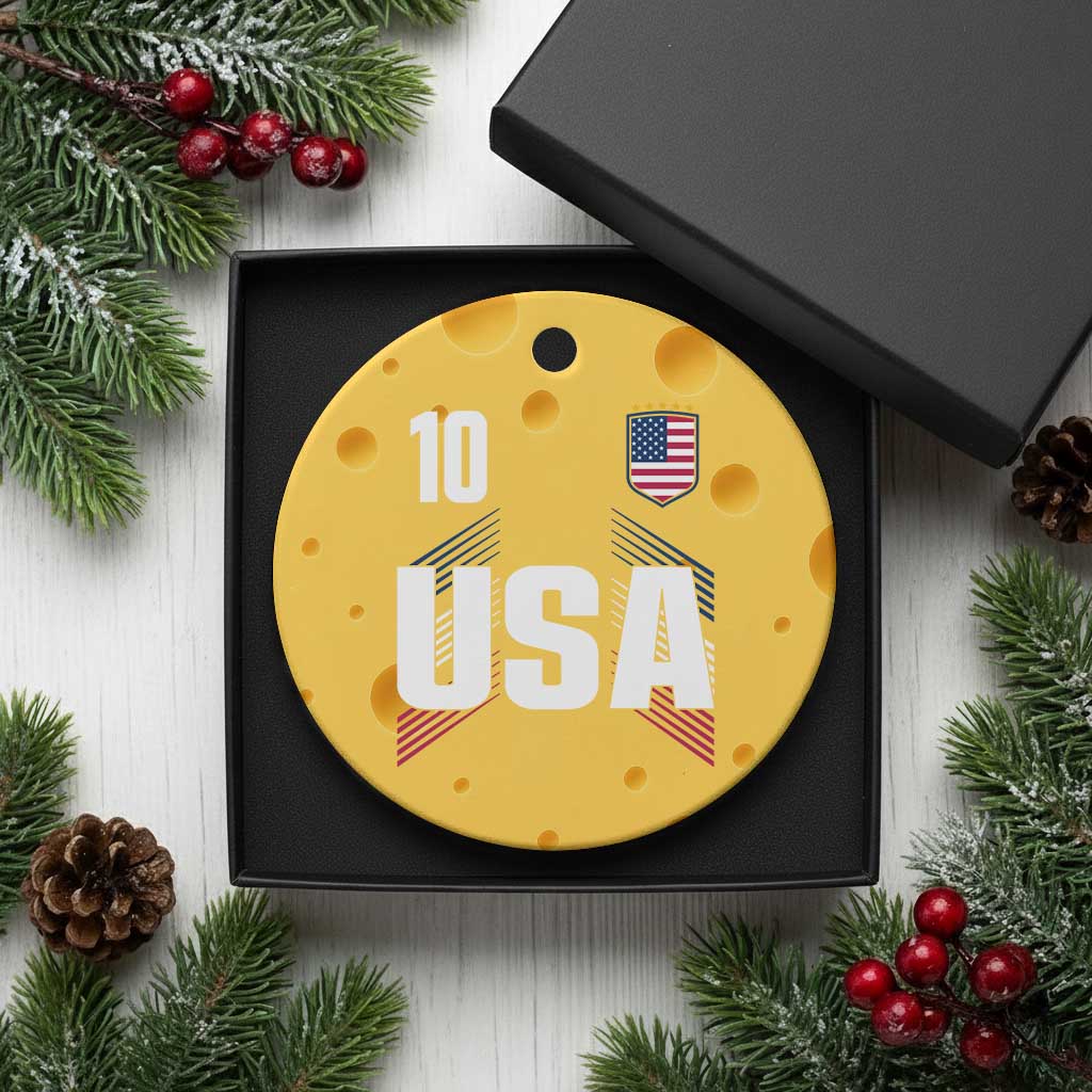 USA Soccer Sports Graphic Number 10 Jersey Style Ceramic Ornament Proud Fans Game Day Pride