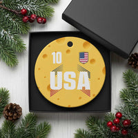 USA Soccer Sports Graphic Number 10 Jersey Style Ceramic Ornament Proud Fans Game Day Pride