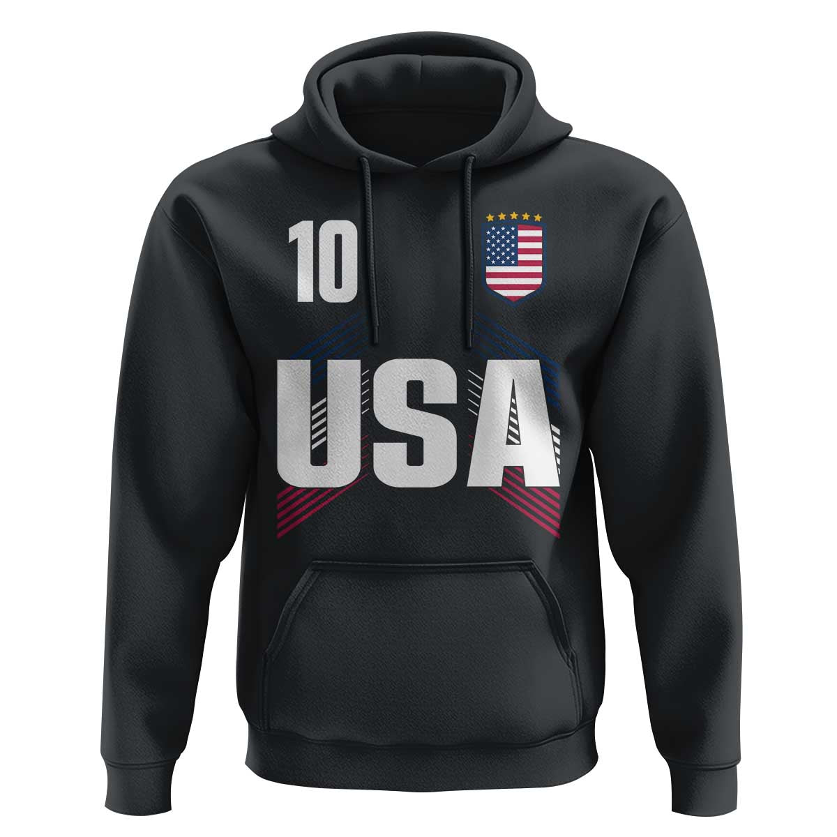 USA Soccer Sports Graphic Number 10 Jersey Style Hoodie Proud Fans Game Day Pride