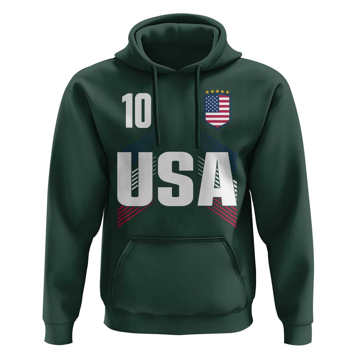 USA Soccer Sports Graphic Number 10 Jersey Style Hoodie Proud Fans Game Day Pride