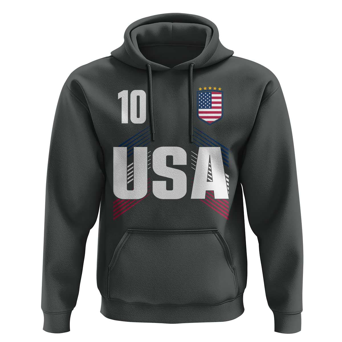USA Soccer Sports Graphic Number 10 Jersey Style Hoodie Proud Fans Game Day Pride