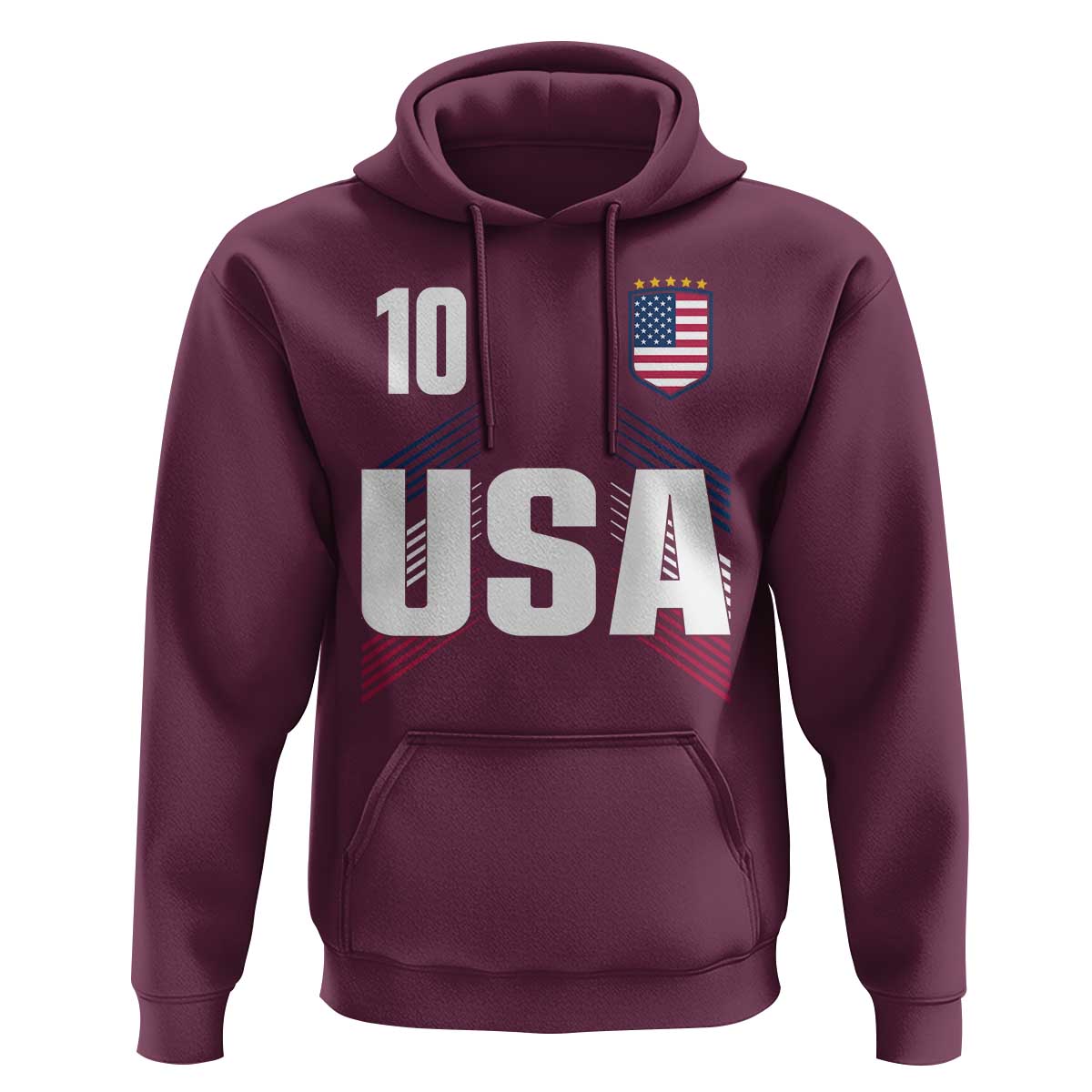 USA Soccer Sports Graphic Number 10 Jersey Style Hoodie Proud Fans Game Day Pride