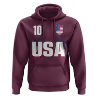 USA Soccer Sports Graphic Number 10 Jersey Style Hoodie Proud Fans Game Day Pride