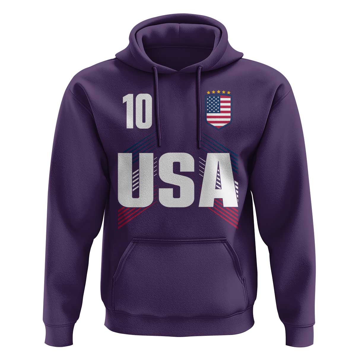 USA Soccer Sports Graphic Number 10 Jersey Style Hoodie Proud Fans Game Day Pride