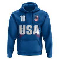 USA Soccer Sports Graphic Number 10 Jersey Style Hoodie Proud Fans Game Day Pride