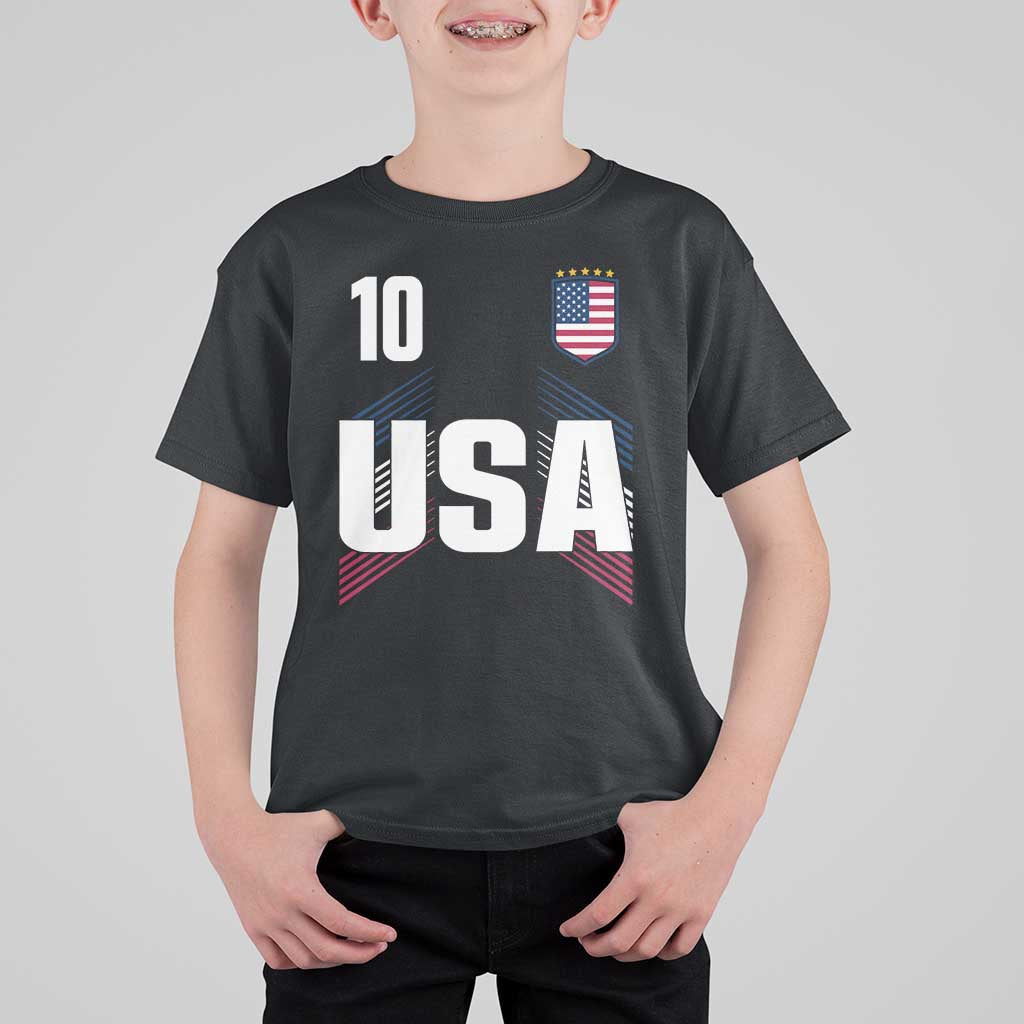 USA Soccer Sports Graphic Number 10 Jersey Style T Shirt For Kid Proud Fans Game Day Pride