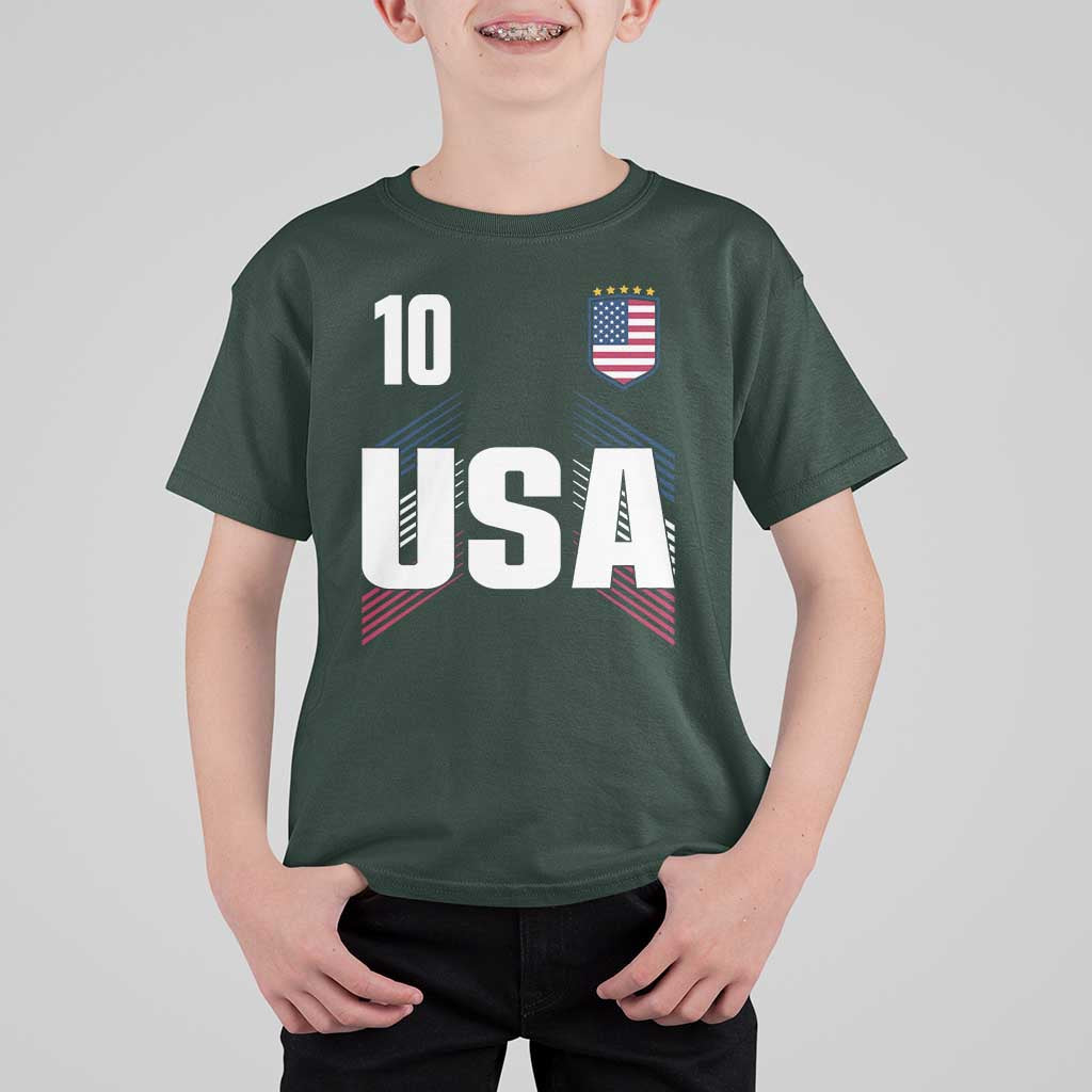 USA Soccer Sports Graphic Number 10 Jersey Style T Shirt For Kid Proud Fans Game Day Pride