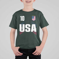 USA Soccer Sports Graphic Number 10 Jersey Style T Shirt For Kid Proud Fans Game Day Pride