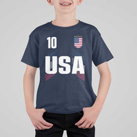 USA Soccer Sports Graphic Number 10 Jersey Style T Shirt For Kid Proud Fans Game Day Pride