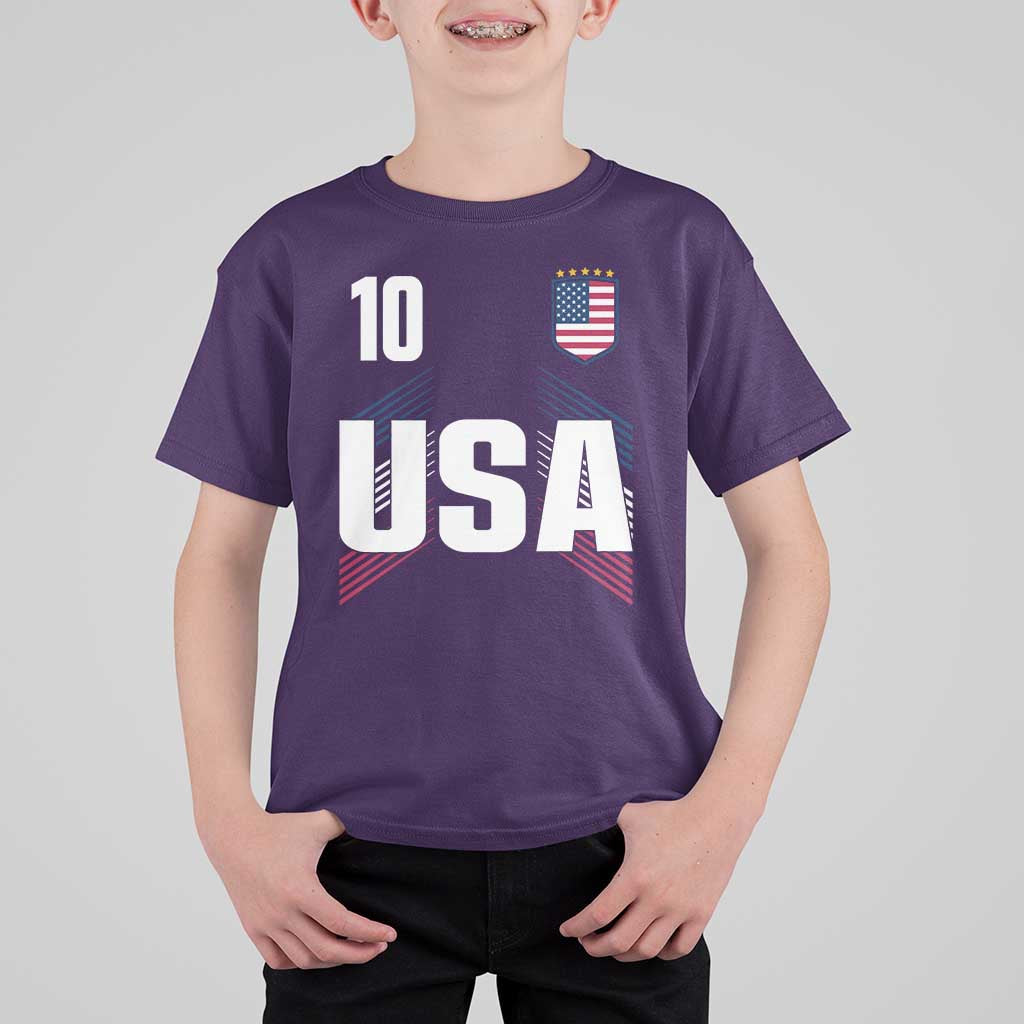 USA Soccer Sports Graphic Number 10 Jersey Style T Shirt For Kid Proud Fans Game Day Pride