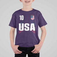 USA Soccer Sports Graphic Number 10 Jersey Style T Shirt For Kid Proud Fans Game Day Pride