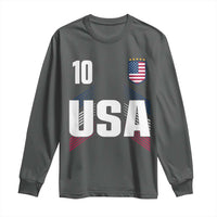 USA Soccer Sports Graphic Number 10 Jersey Style Long Sleeve Shirt Proud Fans Game Day Pride