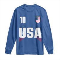 USA Soccer Sports Graphic Number 10 Jersey Style Long Sleeve Shirt Proud Fans Game Day Pride