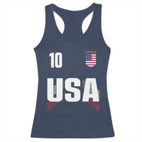 USA Soccer Sports Graphic Number 10 Jersey Style Racerback Tank Top Proud Fans Game Day Pride