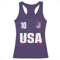 USA Soccer Sports Graphic Number 10 Jersey Style Racerback Tank Top Proud Fans Game Day Pride