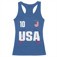 USA Soccer Sports Graphic Number 10 Jersey Style Racerback Tank Top Proud Fans Game Day Pride