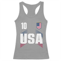 USA Soccer Sports Graphic Number 10 Jersey Style Racerback Tank Top Proud Fans Game Day Pride