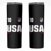 USA Soccer Sports Graphic Number 10 Jersey Style Skinny Tumbler Proud Fans Game Day Pride