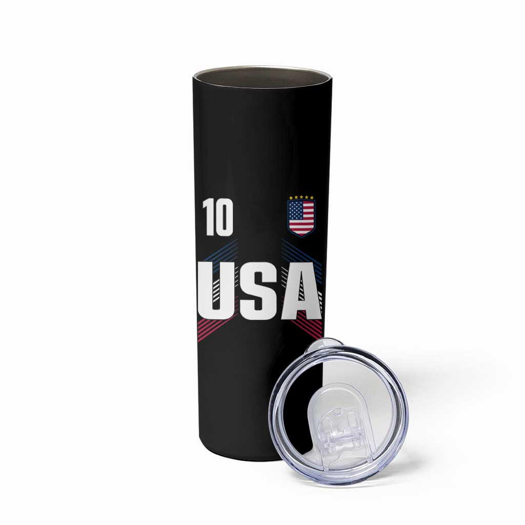 USA Soccer Sports Graphic Number 10 Jersey Style Skinny Tumbler Proud Fans Game Day Pride