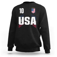USA Soccer Sports Graphic Number 10 Jersey Style Sweatshirt Proud Fans Game Day Pride