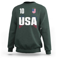 USA Soccer Sports Graphic Number 10 Jersey Style Sweatshirt Proud Fans Game Day Pride