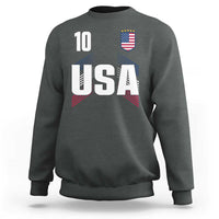 USA Soccer Sports Graphic Number 10 Jersey Style Sweatshirt Proud Fans Game Day Pride
