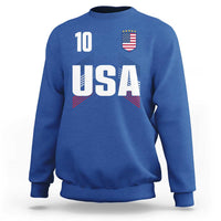 USA Soccer Sports Graphic Number 10 Jersey Style Sweatshirt Proud Fans Game Day Pride
