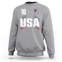 USA Soccer Sports Graphic Number 10 Jersey Style Sweatshirt Proud Fans Game Day Pride