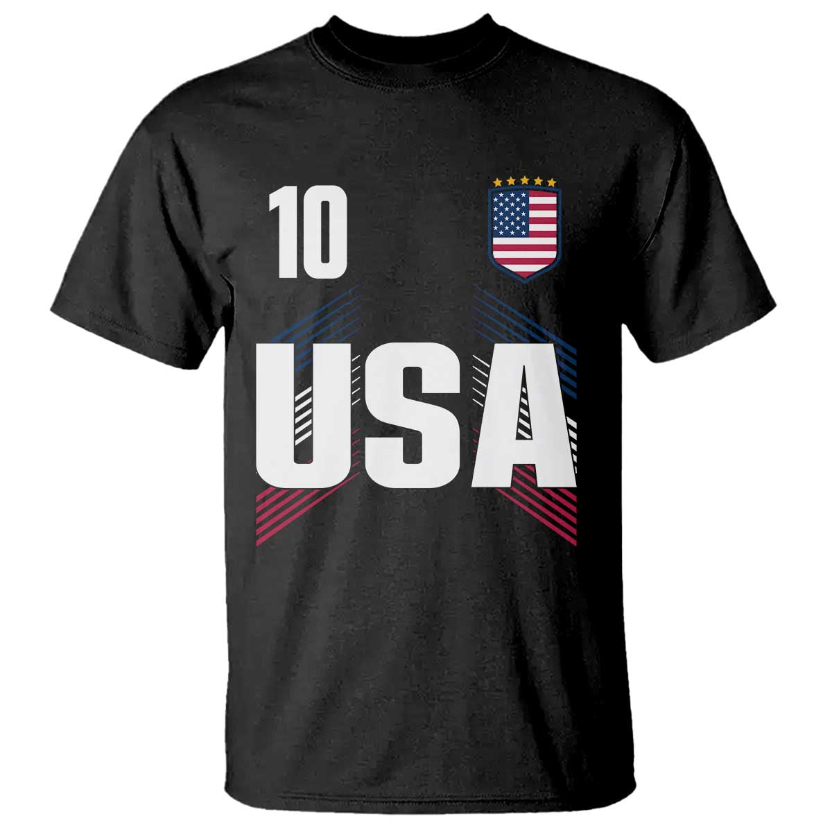 USA Soccer Sports Graphic Number 10 Jersey Style T Shirt Proud Fans Game Day Pride