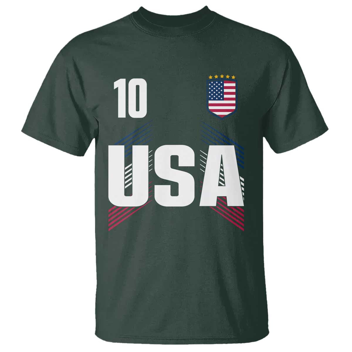 USA Soccer Sports Graphic Number 10 Jersey Style T Shirt Proud Fans Game Day Pride