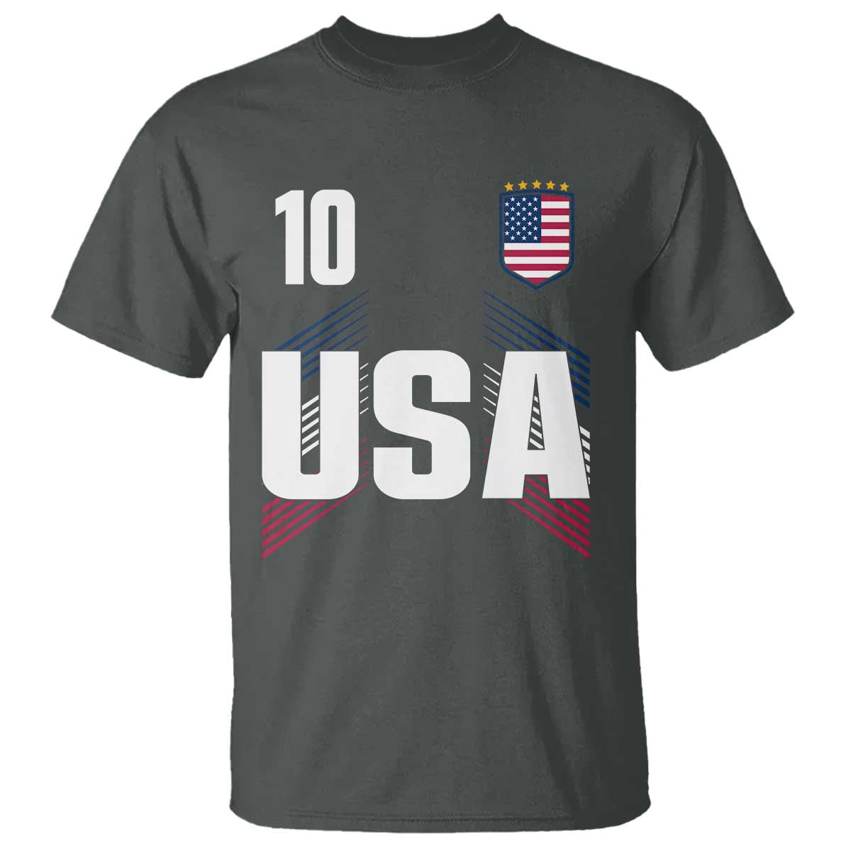 USA Soccer Sports Graphic Number 10 Jersey Style T Shirt Proud Fans Game Day Pride