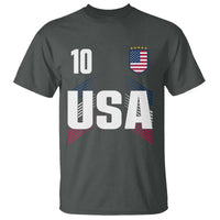 USA Soccer Sports Graphic Number 10 Jersey Style T Shirt Proud Fans Game Day Pride