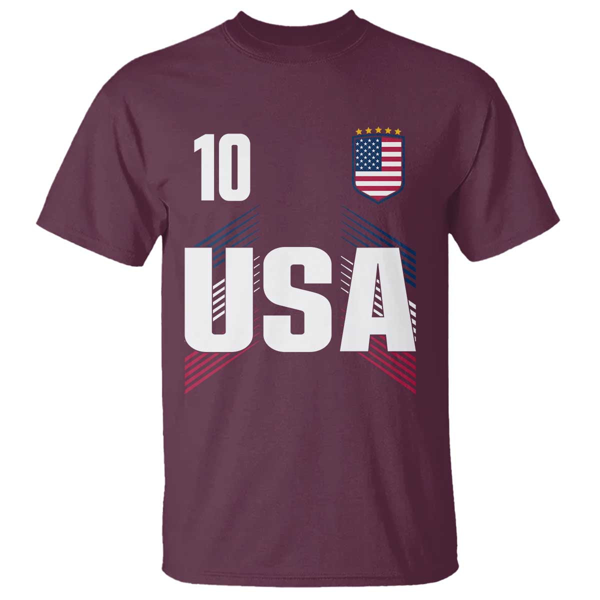 USA Soccer Sports Graphic Number 10 Jersey Style T Shirt Proud Fans Game Day Pride