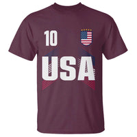 USA Soccer Sports Graphic Number 10 Jersey Style T Shirt Proud Fans Game Day Pride