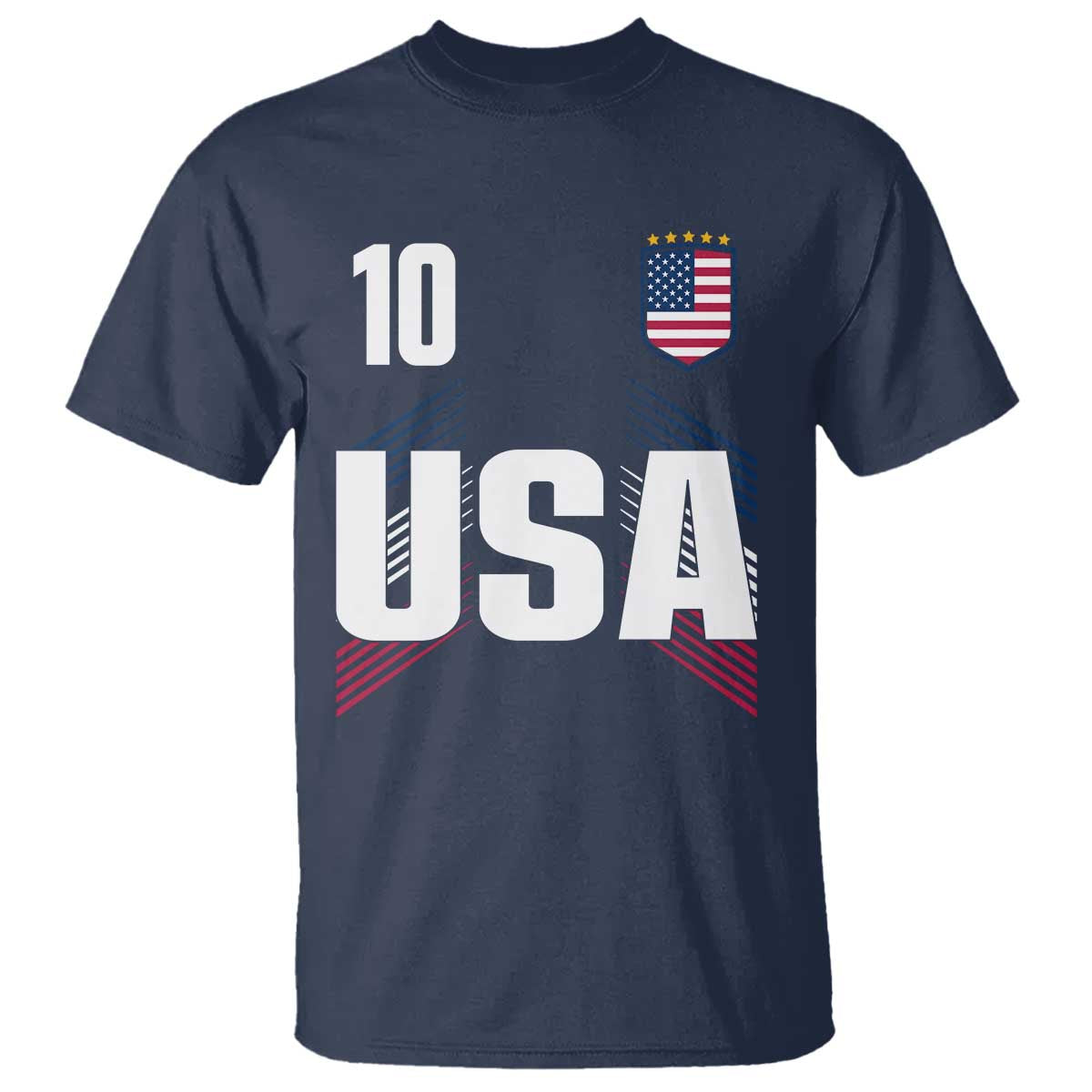 USA Soccer Sports Graphic Number 10 Jersey Style T Shirt Proud Fans Game Day Pride
