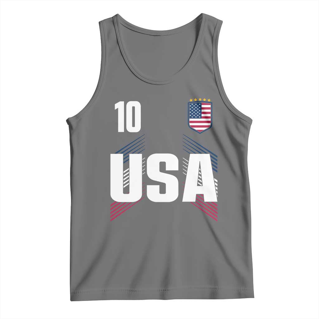 USA Soccer Sports Graphic Number 10 Jersey Style Tank Top Proud Fans Game Day Pride