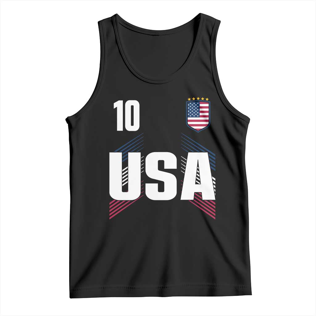 USA Soccer Sports Graphic Number 10 Jersey Style Tank Top Proud Fans Game Day Pride