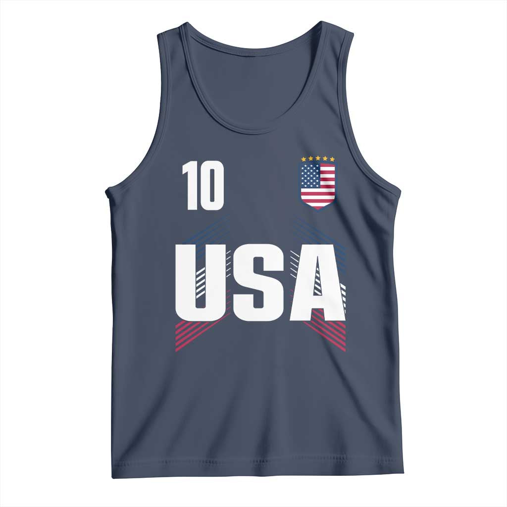 USA Soccer Sports Graphic Number 10 Jersey Style Tank Top Proud Fans Game Day Pride