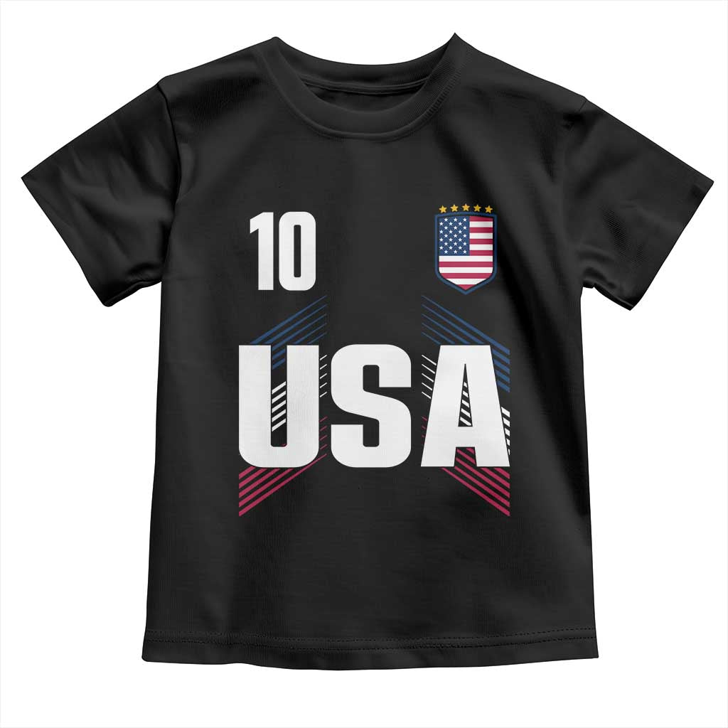 USA Soccer Sports Graphic Number 10 Jersey Style Toddler T Shirt Proud Fans Game Day Pride