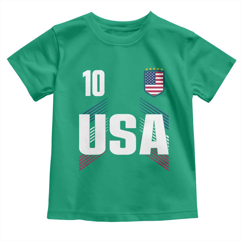 USA Soccer Sports Graphic Number 10 Jersey Style Toddler T Shirt Proud Fans Game Day Pride