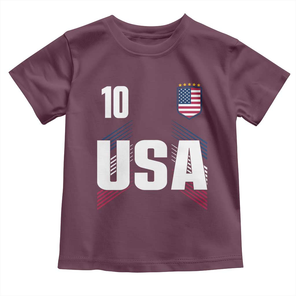 USA Soccer Sports Graphic Number 10 Jersey Style Toddler T Shirt Proud Fans Game Day Pride