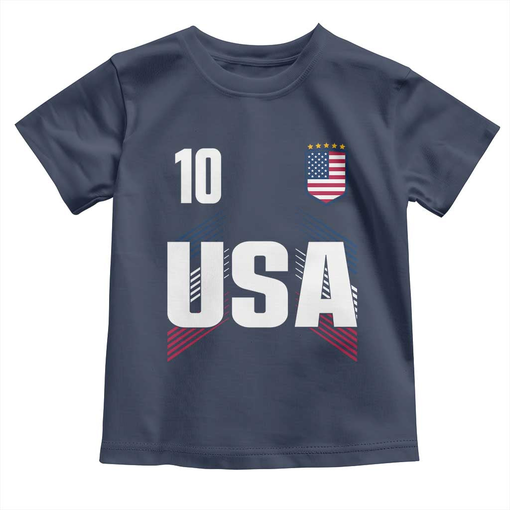 USA Soccer Sports Graphic Number 10 Jersey Style Toddler T Shirt Proud Fans Game Day Pride