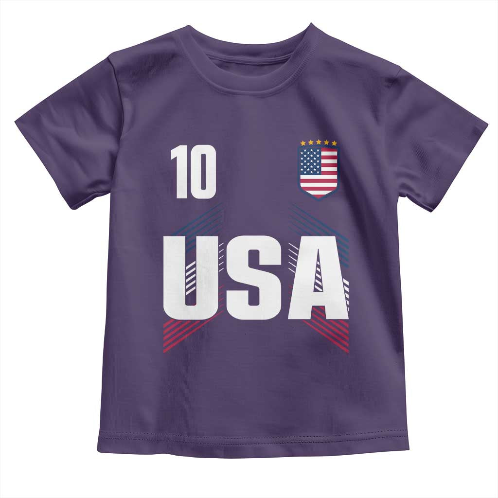 USA Soccer Sports Graphic Number 10 Jersey Style Toddler T Shirt Proud Fans Game Day Pride