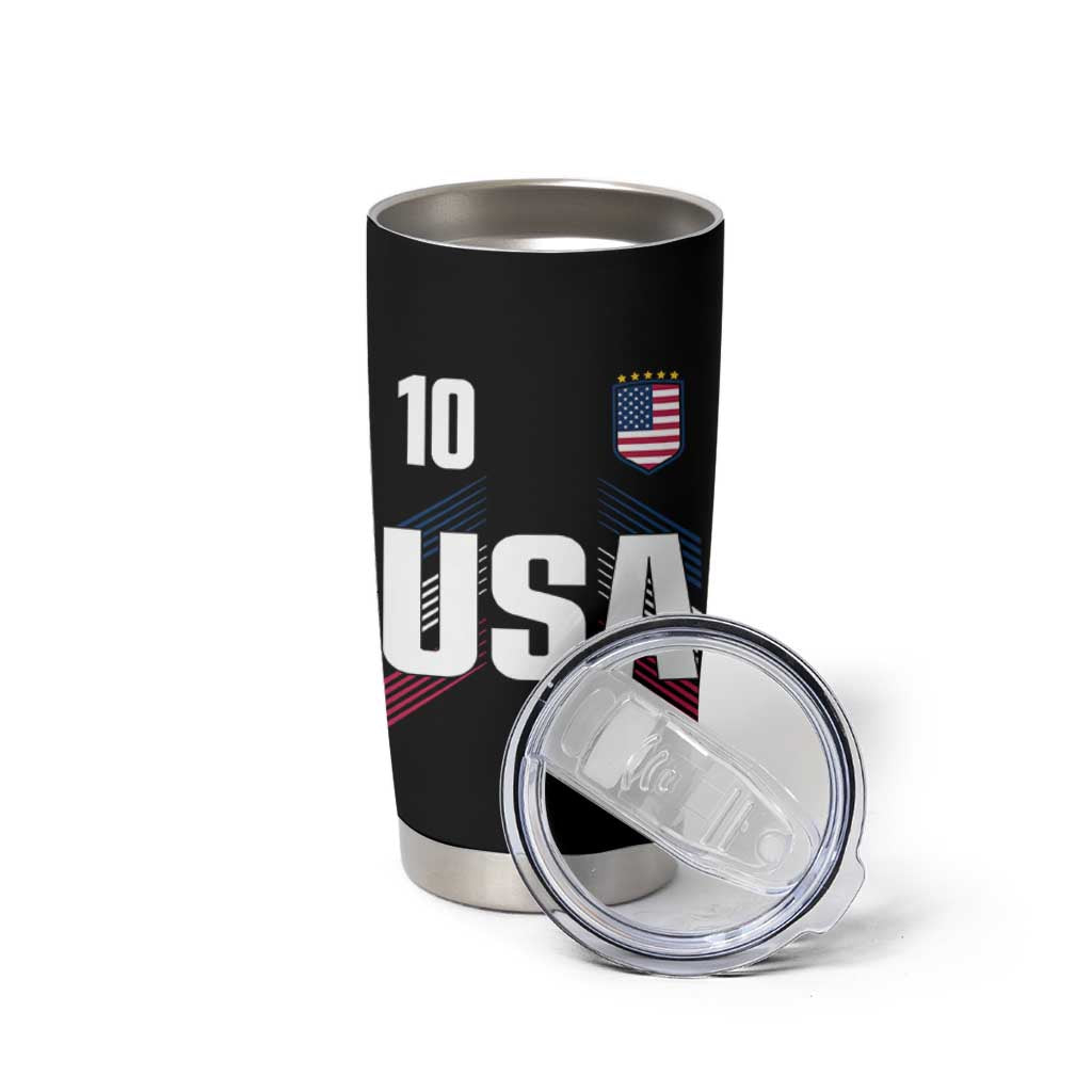 USA Soccer Sports Graphic Number 10 Jersey Style Tumbler Cup Proud Fans Game Day Pride