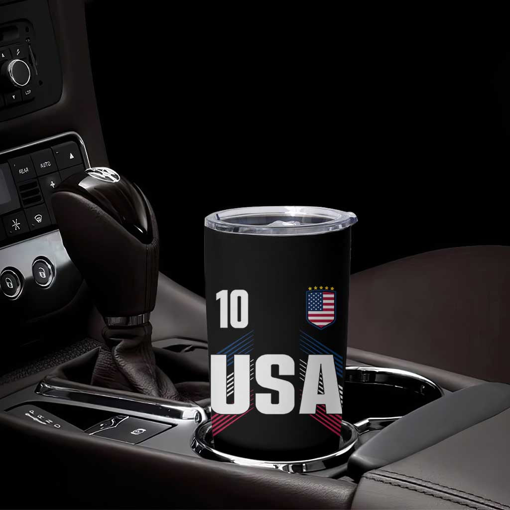 USA Soccer Sports Graphic Number 10 Jersey Style Tumbler Cup Proud Fans Game Day Pride