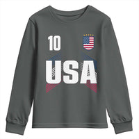 USA Soccer Sports Graphic Number 10 Jersey Style Youth Sweatshirt Proud Fans Game Day Pride