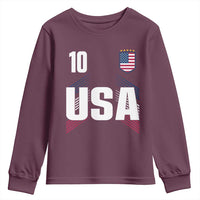 USA Soccer Sports Graphic Number 10 Jersey Style Youth Sweatshirt Proud Fans Game Day Pride