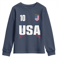 USA Soccer Sports Graphic Number 10 Jersey Style Youth Sweatshirt Proud Fans Game Day Pride