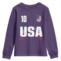 USA Soccer Sports Graphic Number 10 Jersey Style Youth Sweatshirt Proud Fans Game Day Pride